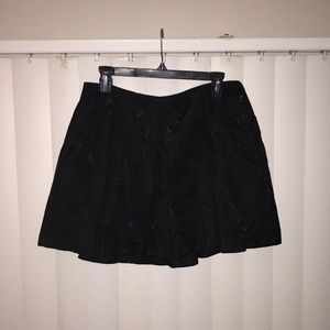 Express Pleated Mini Skirt, Black, size 6